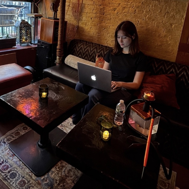 Remote worker at Cozy Cafe